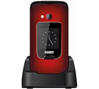 SAIET - Cellulare per Senior Facile da Usare SCUDOtre+ - Telefono per Anziani Tasti e Caratteri Grandi - con Doppio Display Audio Amplificato - Rosso