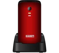 SAIET - Cellulare per Senior Facile e Intuitivo da Usare SCUDOtre - Telefono per Anziani con Tasti e Caratteri Grandi - Audio Amplificato e SOS - Rosso