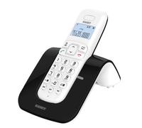 SAIET - Telefono Cordless Casa e Ufficio 13500783 - con Vivavoce DECT GAP LCD - con Tasti Grandi e Schermo Intuitivo - Nero