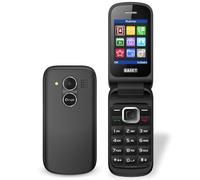 SAIET Telefono Flip Compatto e Facile da Usare, Display 2.4" a Colori | CANDY Cellulare a Conchiglia Dual SIM con Fotocamera VGA, Bluetooth, Sveglia e Torcia, Batteria 800 mAh - Nero