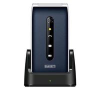 SAIET VANTO Cellulare per Anziani Compatto e Facile da Usare, Telefono a Conchiglia con Base di Ricarica, Display 2.4" a Colori, Tasti Grandi Retroilluminati e Tasto SOS - Colore Blu