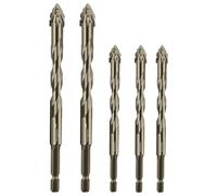 SAIFEIS New Four Flute Sawtooth Eccentric Drill Bit, Titanium-Coated Design Eccentric Drill Bit, Hardness skewed Head Eccentric Drill Bits, Multiple Sizes Drill Bit Set (6/6/6/8/8)