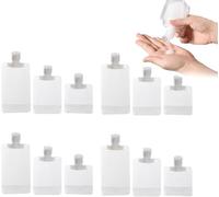 SAIFEIS Portable Travel Fluid Makeup Packing Bag, Beneathk Portable Travel Fluid Makeup Packing Bag, Reusable Squeeze Pouches for Toiletry Lotion Shampoo Liquids (4_30ml+4_50ml+4_100ml)