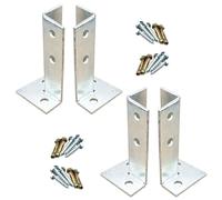 SaiFfe Base per Palo Regolabile Basi di Pilastri in Acciaio Inox Zincato Supporto per Pali Piastra di Base in Legno per Impieghi Gravosi per Ringhiera del Padiglione(Color:4PCS,Size:Height 200mm)