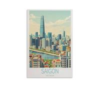 Saigon Vietnam Travel Ho Chi Minh City stampe artistiche da parete su tela poster opera d'arte per soggiorno, camera da letto, bagno, ufficio, decorazione per la casa, 40 x 60 cm