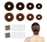 SAIIURV 108 Pezzi Realizzare Chignon Danza Set per Bambina e Donne, 8 Pezzi Creatore per Pane 100 Pezzi Forcine per Capelli, Hair Bun Maker Ciambella Accessori per Acconciature Capelli (Marrone)