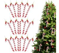 SAIIURV 18 Pezzi Decorazioni per Albero di Natale a Forma di Bastoncini di Zucchero, Rosso Candy Cane Decorazioni per l'albero di Natale Ornamento, Decorazioni Albero di Natale (Rosso, Bianco)