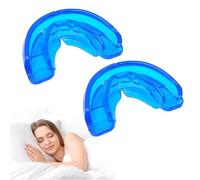 SAIIURV 2 Pezzi Bite Bruxismo Notturno, Dispositivo Anti Russamento Anti Digrignamento dei Denti, Snore Stopper Antirussamento, Anti Russamento Per Migliora La Qualità Del Sonno, Unisex (Blu)