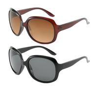 SAIIURV 2 Pezzi Oversized Occhiali da Sole Polarizzati per Donna, Vintage Quadrati Oversized Occhiali da Sole Moda Grandi Protezione UV400 Rettangolari Sunglasses per Viaggio All'aperto Feste