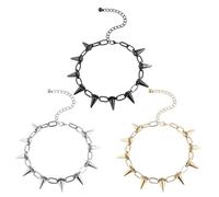 SAIIURV 3 Pezzi Punk Rock Collana con Punte, Rivetto Catena Collane per Uomini e Donne Vintage Y2k Accessori Goth Choker(3PCS)