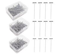 SAIIURV 300 Pezzi Spilli a T per Parrucche, Aghi a Forma di T con Scatola di Immagazzinaggio, Perni a T per Artigianato，Pilli Dritti per Parrucche (32mm + 38mm + 45mm)