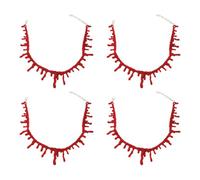 SAIIURV 4 Pezzi Collana di Halloween, Collana Spaventosa con di Vampiro, Girocollo a Goccia di per Costume di Halloween, per Carnevale, Feste, Cosplay