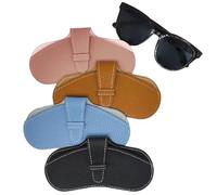 SAIIURV 4 Pezzi Custodia Occhiali Custodia per Occhiali da Sole in Morbida Pelle, Custodia Portatile per Occhiali da Sole, Borsa Protettiva per Occhiali in Pelle