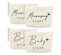 SAIIURV 4 Pezzi Regalo per la Futura Mamma per Baby Shower, Sacchetti per Cosmetici, Neomamme Sacchetti in Tela, Borsa Cosmetica per Nuova Mamma Regali di Nascita per le Donne Incinte (4PCS)