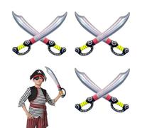 SAIIURV 6 Pezzi Gonfiabile Pirata Spada per Bambini Adulti, 70cm Spada Giocattolo Palloncino Sciabola Pirata Accessori Costume per Cosplay Carnevale Festa Compleanno (Multicolore)