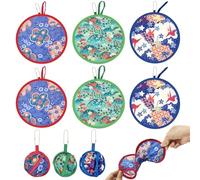 SAIIURV 6 Pezzi Ventaglio Rotondo Pieghevole, Ventagli Piccoli da Borsetta Mini Ventaglio Giapponese Ventagli per Feste Matrimoni (6 Pezzi)