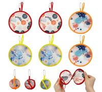 SAIIURV 6 Pezzi Ventaglio Rotondo Pieghevole, Ventaglio Pieghevole, Ventagli Piccoli da Borsetta Mini Ventagli Fiore Ventagli per Feste Matrimoni (6 Pezzi)