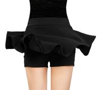 SAIIURV Gonna Basic da Donna Estivo Mini Gonna Donna, Pieghe Tinta Unita Svasata, A-Linea Skater Gonne, Minigonna Nera, Gonna Pantaloncino, Casual Svasata Elastica di Base