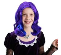 SAIIURV Parrucca Donna Lunga Ricciolo Parrucca da Strega Parruccas Viola Donna Ragazza Accessorio Costume da Strega per Festa Halloween Carnevale (Viola)