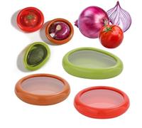 saijer 3 contenitori per frutta e verdura, avocado cipolla e pomodoro, con coperchio, ermetici con coperchio, in silicone