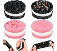 Saijer 4Pcs Fufu Squishy Biscotti，Squishy Cookie Squeeze Toys Giocattoli Anti-Stress Antistress Silicone Squeeze Toys Giocattolo in Silicone Squeeze Giocattolo per Alleviare l'Ansi
