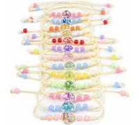 saijer Braccialetti Dell'amicizia,13 Pezzi Bambini Bracciale Braccialetti Fiori Colorati Amicizia Bambini Regolabile per Ragazze fatti à mano adatto bambini ragazze adulti