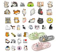 saijer Ciondoli per Scarpe, 38 Pezzi Gatti Accessori per Crocs Decorativi per Scarpe Charms per Scarpe per Ragazze Donne Ragazzi Adulti Bambini Regalo per Feste di Compleanno