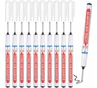 Saijer Pennarelli per Fori Profondi, 10 Pezzi pennarelli a punta lunga per fori profondi 20mm Penna Falegname Pennarello Pennarello a Punta Fine per Legno Metallo Plastica e Cartone