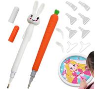 Saijer Penne Trapano Pittura Diamante,2 Pezzi Penna Pittura Diamante con 15 Testine Di Ricambio 5D Resina Penna Diamantata Fai Da Te Diamant Painting Penna per Pittura Diamante Nail Art Ricamo