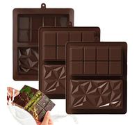 Saijer Stampi Cioccolatini in Silicone，3 Pezzi 2 in 1 Stampi in Silicone per Cioccolatini Extra Profondo Stampo Cioccolato Tavoletta di Cioccolato Dubai Stampi Antiaderente per Cioccolatini