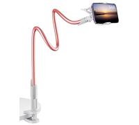 SAIJI Supporto flessibile per telefono a collo di cigno, supporto flessibile per letto da 75 cm, supporto per braccio pigro con morsetto a 360°, per il ritorno a scuola,oro rosa