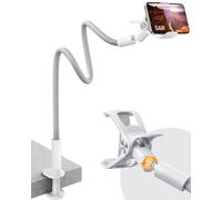 SAIJI Supporto Telefono a collo oca, Braccio Flessibile da 95 cm, Pelle PU, Stabile e Durevole, Rotazione regolabile a 360° per iPhone 13 Pro Max, 12 Mini, 12 Pro Max, HUAWEI, Samsung Grigio