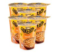 Saikebon Noodles Gusto Pollo Nudolini Istantanei Orientali alla Farina di Frumento Pronti in 3 Minuti - 6 Confezioni da 60g