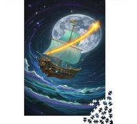 Sail Puzzle Giochi 1000 Pezzi Regalo Per Amore E Amico Arte A Ship Sailing in The Illusory Night Puzzle Adulti Foto 1000pcs (75x50cm)