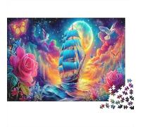 Sailboat 1000 Pezzi Puzzle Recycled Full Moon Senior Puzzles Gioco Di Festa Props Developing Bambini‘s Intelligence Educational Fun 38x26cm/1000pcs