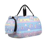 Sailboat Island - Borsa da palestra per bambini, con scomparto per scarpe, multifunzione, per viaggi, sport, fitness e allenamento