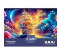 Sailboat Night Voyage Puzzle Premium Da 1000 Pezzi Per Adulti E Bambini, Voyage in Starry Sky, Riduzione Dello Stress, Allenamento Mentale, Regalo, Attività, Decorazione 70x50cm/1000pcs