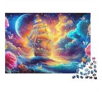 Sailboat Night Voyage Puzzles 1000 Pezzi Perfetto Per Appassionati Di Esperti Sfida Impossibile Creativo Cute Regalo Per La Famiglia Per Adulti E Bambini 70x50cm/1000pcs
