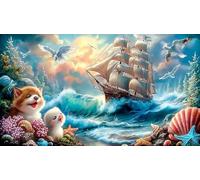 sailboat Puzzle da 1000 pezzi per giocattoli per bambini Giochi di puzzle stimolanti Cartone 100% riciclato 38x52cm/1000pcs