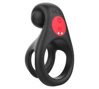 SaiLiN Anello Vibrante per Uomo Massa Doppio con Effetto Ritardante per Rilassamento e Benessere Vida Intima Maschile - Dispositivo di Massa io Ergonomico per Adulti