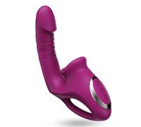 SaiLiN Vibratore a Lingua Massa Estendibile con Funzione Riscaldamento e 10 Velocità per Rilassamento e Benessere Vida Intima - Dispositivo di Massa io istico per Adulti