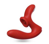 SaiLiN Vibratore per Don Massa con Combi zione Suzione e Lingua con Estensione Regolabile per Rilassamento e Benessere Vida Intima - Dispositivo di Massa io ltifunzione per