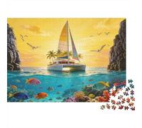 Sailing Boat on The Sea Puzzle Giochi 1000 Pezzi Per Gioco Familiare Arte Interesting Puzzle Adulti Foto 70x50cm/1000pcs