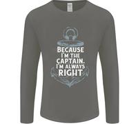 Sailing Captain Narrow Boat Barge Sailor Uomo Long Sleeve T-Shirt