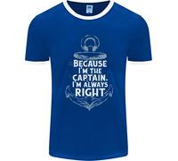 Sailing Captain Narrow Boat Barge Sailor Uomo Ringer T-Shirt FotL