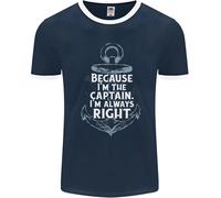 Sailing Captain Narrow Boat Barge Sailor Uomo Ringer T-Shirt FotL