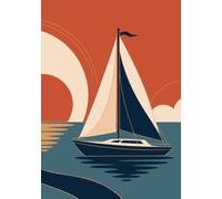 Sailing Notebook: A5 Lined Journal with Margins - Nautical Notebook for Notes, Writing, School, Work and Everyday Use: Sunset Lighthouse