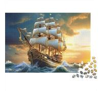 Sailing Ship Adventure Puzzle 1000 Pezzi Ocean Sail Ship in Cartone Spessore Per Bambini 12+ Decorare Casa Regalo Facile Da Assemblare Offerta Speciale Non Deformabile 70x50cm/1000pcs