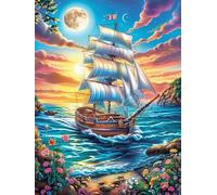 Sailing Ship on The Ocean at Dusk Puzzle 500 Pezzi Per Lui Amici E Colleghi Fairy Tale Scenery Cartoon Rompicapo Sfida Impossibile Giochi Da Tavolo Serate in Gruppo Regalo Natale 2025 500 PCS