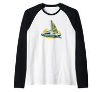 Sailing Veliero Yacht Navigar Vela Marinaio Barca-Catamarano Maglia con Maniche Raglan